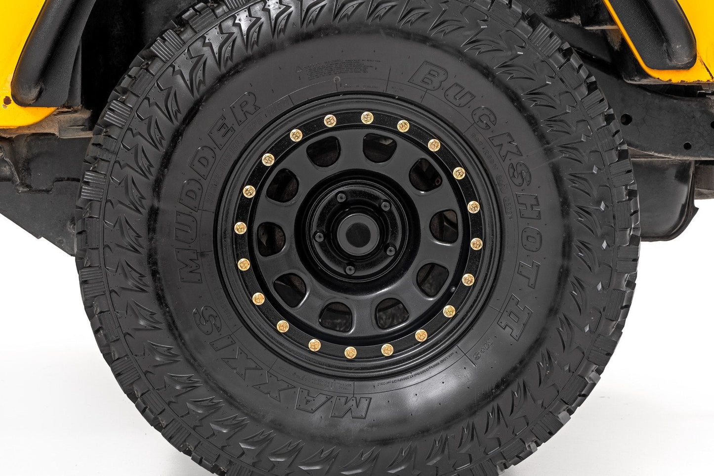 Rough Country RC51-5165SL Steel Simulated Bead Lock Wheel | Black | 15x10 | 5x4.5 | 3.30 Bore | -39