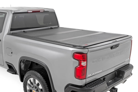 Rough Country 49120651 Hard Tri-Fold Flip Up Bed Cover | 6'9" Bed | Chevy/GMC  Silverado/Sierra 2500HD/3500HD (20-25)