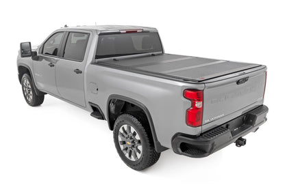 Rough Country 49120651 Hard Tri-Fold Flip Up Bed Cover | 6'9" Bed | Chevy/GMC  Silverado/Sierra 2500HD/3500HD (20-25)