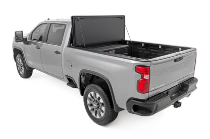 Rough Country 49120651 Hard Tri-Fold Flip Up Bed Cover | 6'9" Bed | Chevy/GMC  Silverado/Sierra 2500HD/3500HD (20-25)