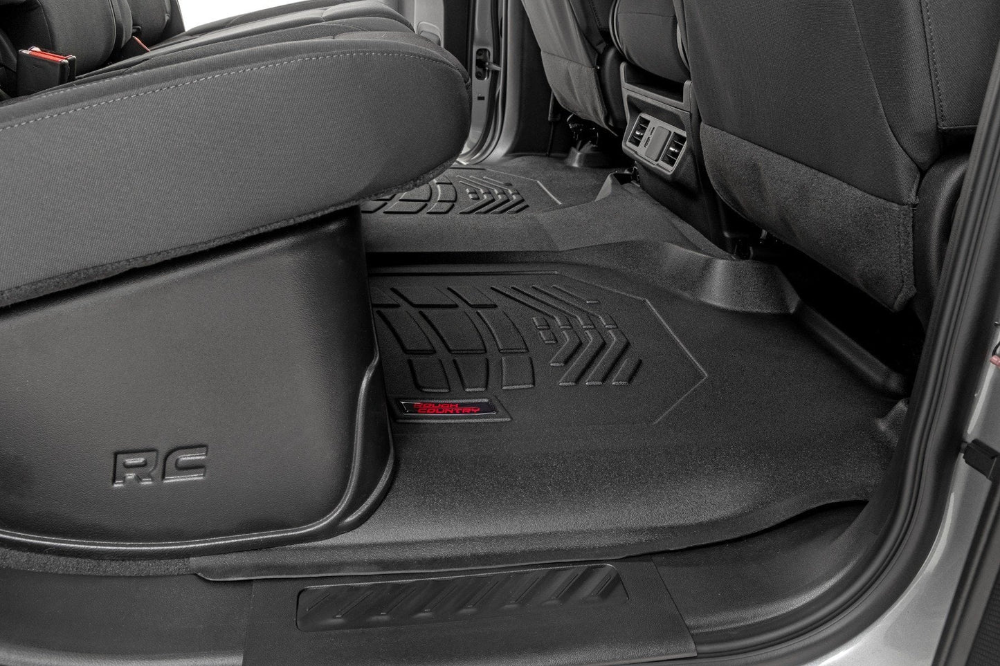 Rough Country SM21613 Sure-Fit Floor Mats | FR & RR | FR Over Hump | Crew | Chevy/GMC 1500/2500HD/3500HD (19-26)