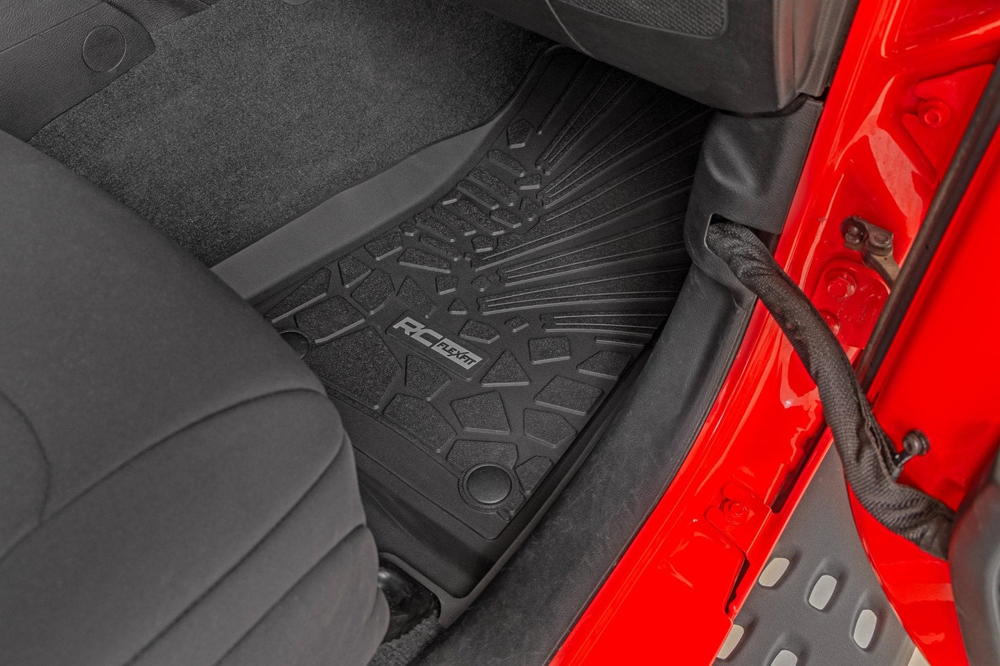 Rough Country FF-61501 Flex-Fit Floor Mats | FR & RR | RR Lockable | Jeep Gladiator JT 4WD (20-25)