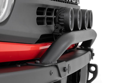 Rough Country 51136 Light Bar Mount | 3.5" Round LED (Quad) | Black | Amber DRL | OE Modular Steel | Ford Bronco (21-24)