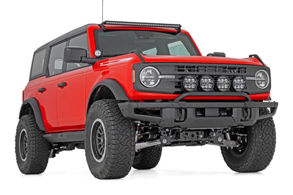 Rough Country 51137 Light Bar Mount | 6.5 Inch Round LED (Quad) | OE Modular Steel | Ford Bronco (21-25)