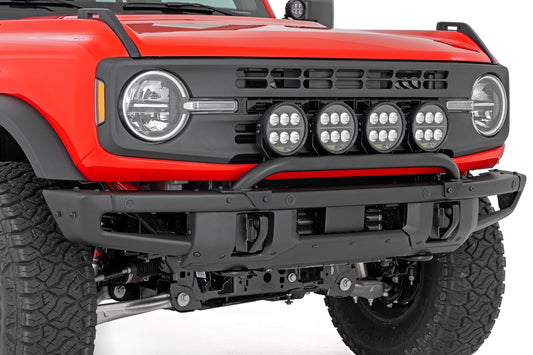 Rough Country 51137 Light Bar Mount | 6.5 Inch Round LED (Quad) | OE Modular Steel | Ford Bronco (21-25)
