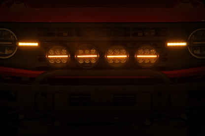 Rough Country 51137 Light Bar Mount | 6.5 Inch Round LED (Quad) | OE Modular Steel | Ford Bronco (21-25)