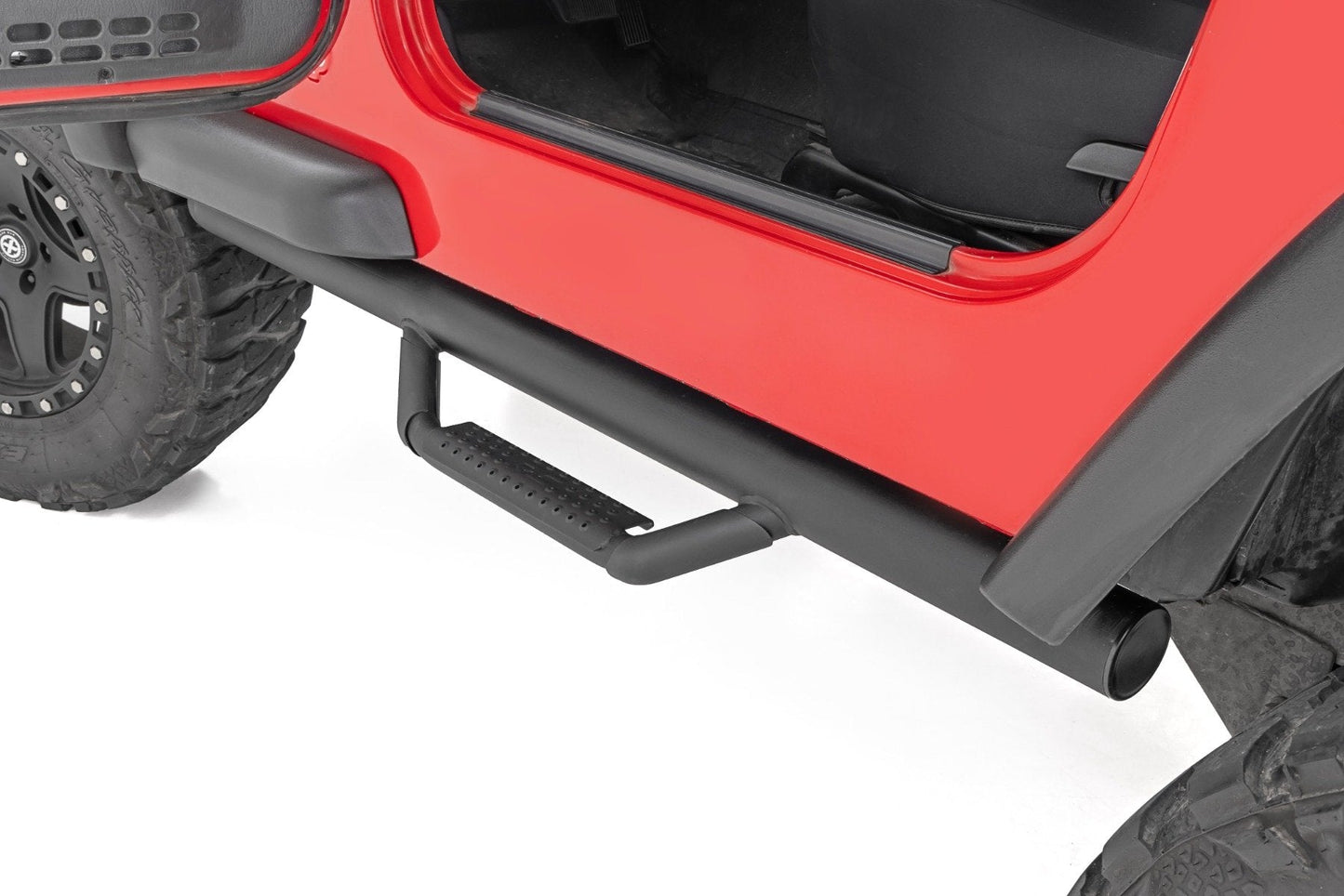 Rough Country RCJ9746A Nerf Steps | Full Length | Jeep Wrangler TJ 4WD (1997-2006)