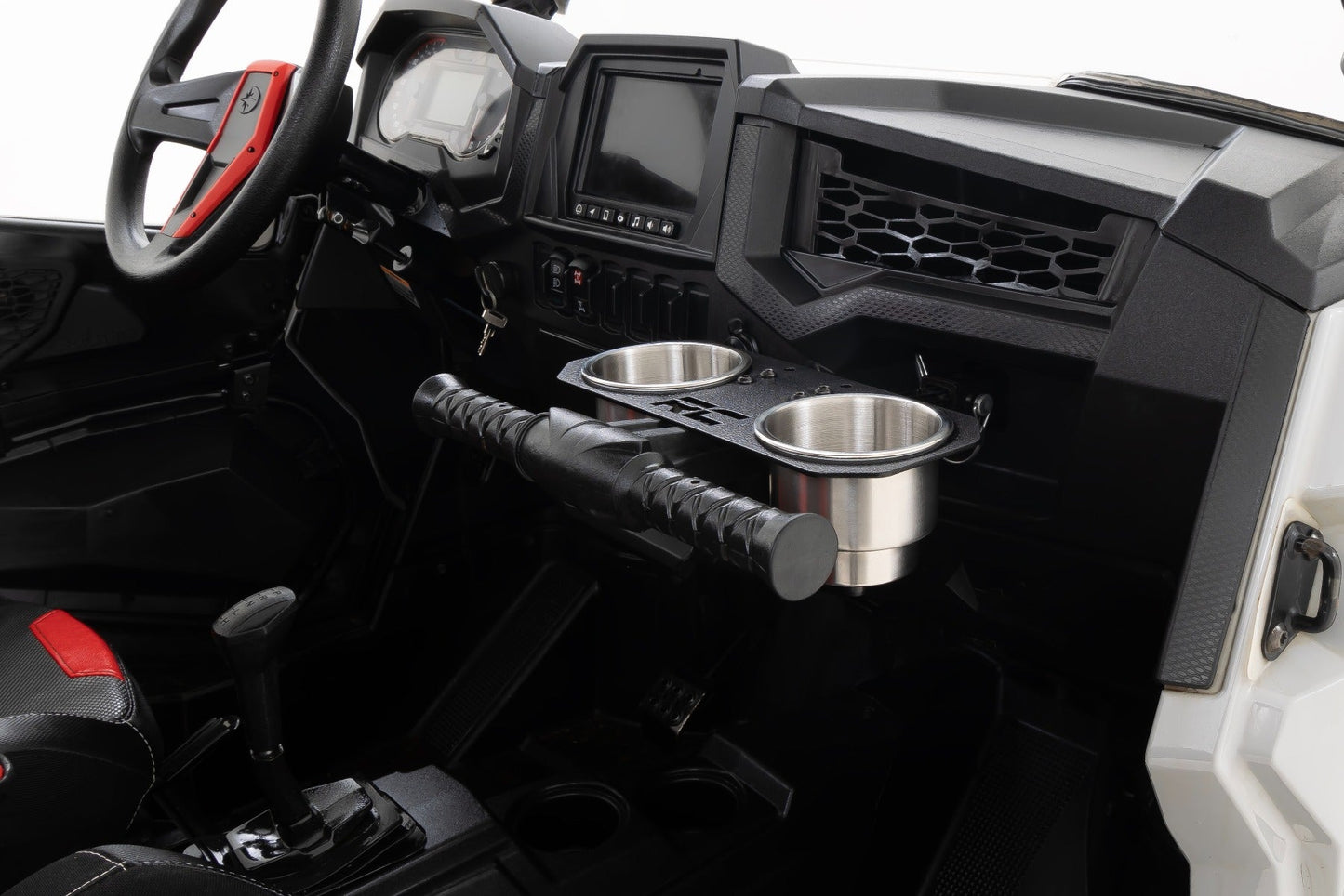 Rough Country 93058 Passenger Grip Handle Dual Cup Holder | Polaris RZR S 570/RZR S4 1000