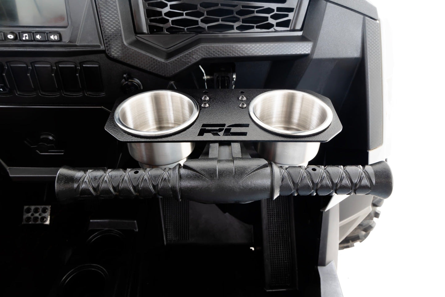 Rough Country 93058 Passenger Grip Handle Dual Cup Holder | Polaris RZR S 570/RZR S4 1000