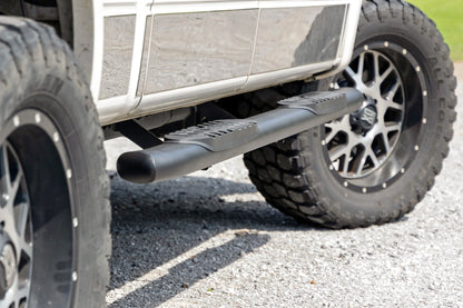 Rough Country 21007 Oval Nerf Step | Crew Cab | Black | Ford F-150 2WD/4WD (2009-2014)