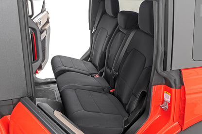Rough Country 91059 Seat Covers | Bucket Seats |W/Fold Down RR Armrest |FR & RR | 4DR | Ford Bronco (21-25)