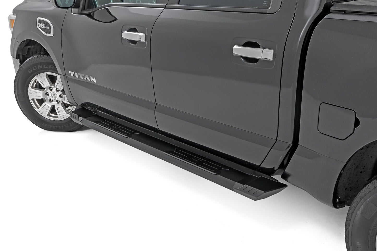 Rough Country SRB041785A HD2 Aluminum Running Boards | Crew Cab | Nissan Titan 2WD/4WD (2004-2024)