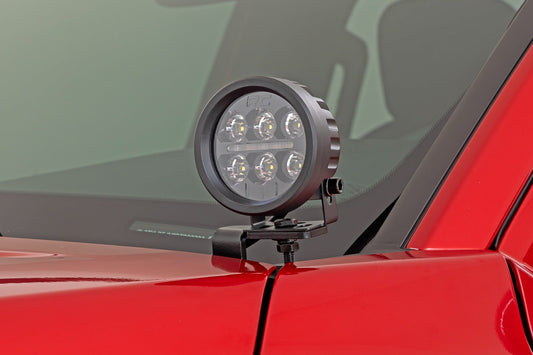Rough Country 72106 LED Light Kit | Ditch Mount | Black Series Round | 3.5 Inch | Amber DRL | Toyota Tacoma (24-25)