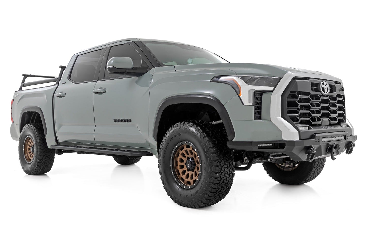 Rough Country 44007 RPT2 Running Board | Crew Cab | Black | Toyota Tundra 2WD/4WD (2022-2025)