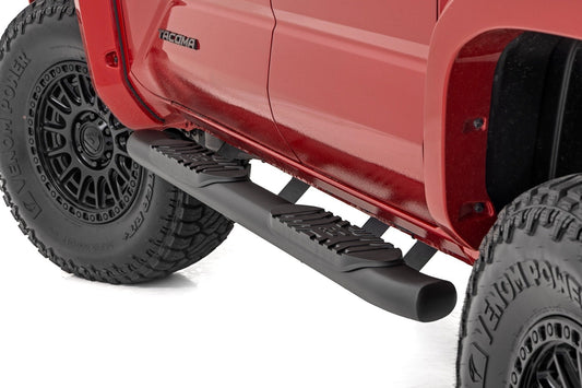 Rough Country 21017 Oval Nerf Step | Double Cab | Black | Toyota Tacoma 2WD/4WD (2024-2025)