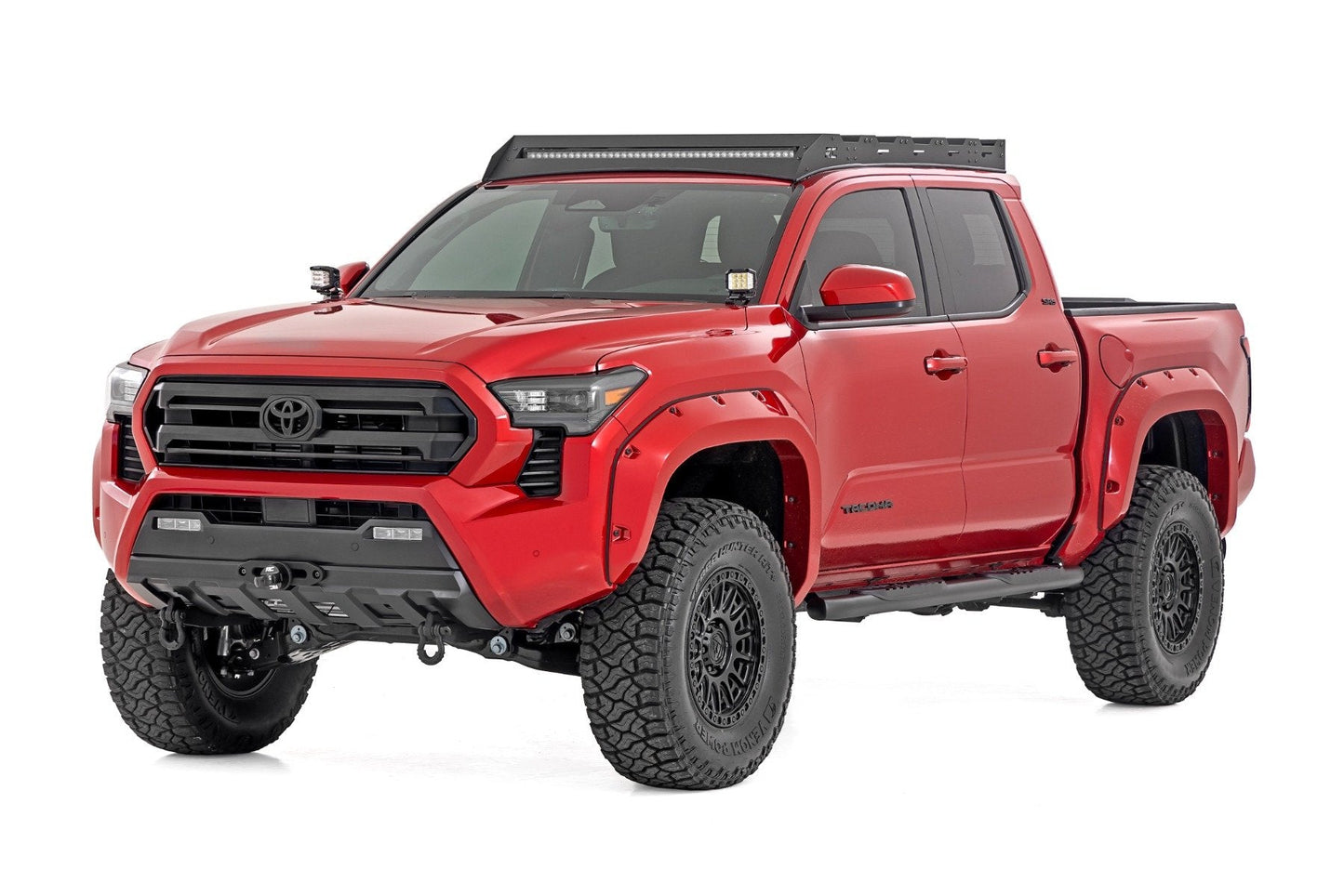 Rough Country 21017 Oval Nerf Step | Double Cab | Black | Toyota Tacoma 2WD/4WD (2024-2025)