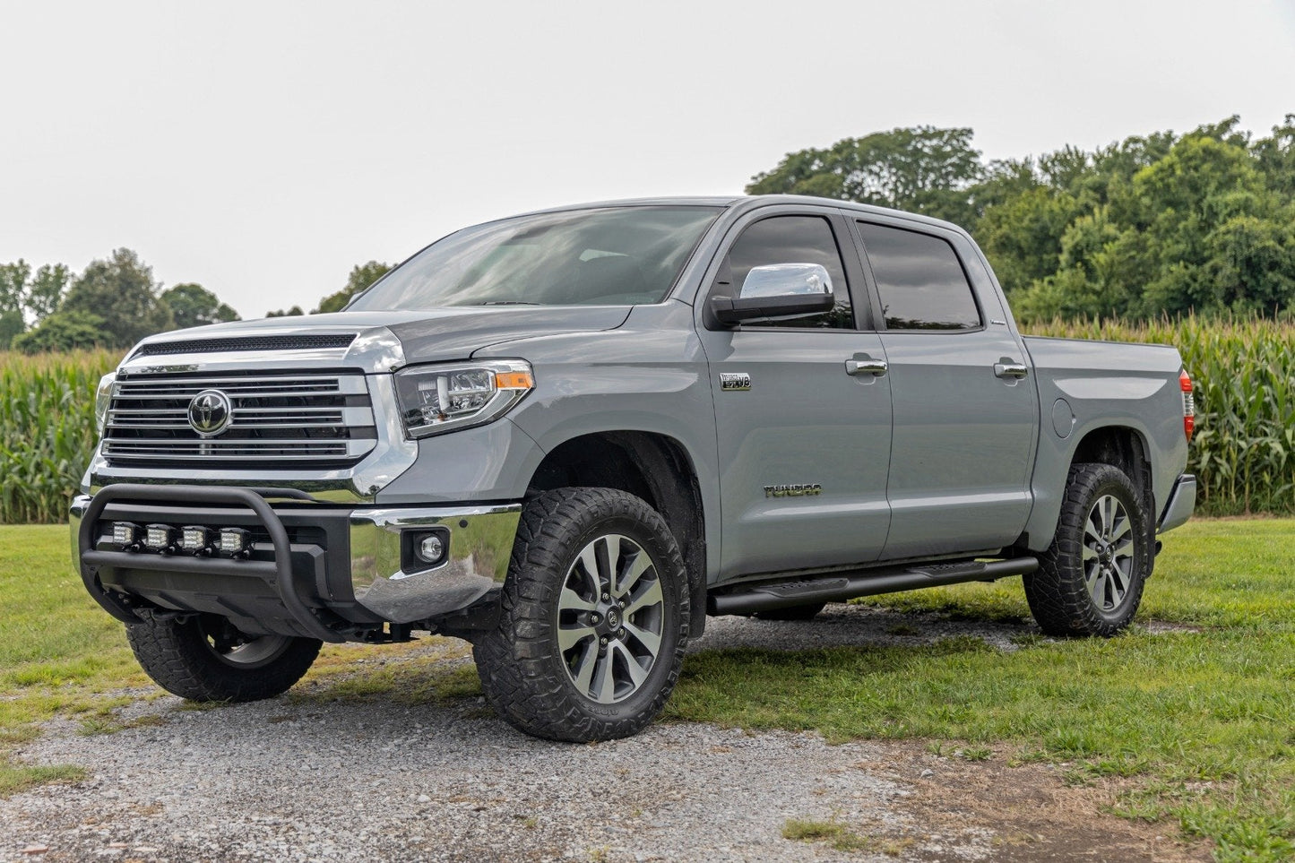 Rough Country 21009 Oval Nerf Step | Crew Cab | Black | Toyota Tundra 2WD/4WD (2007-2021)