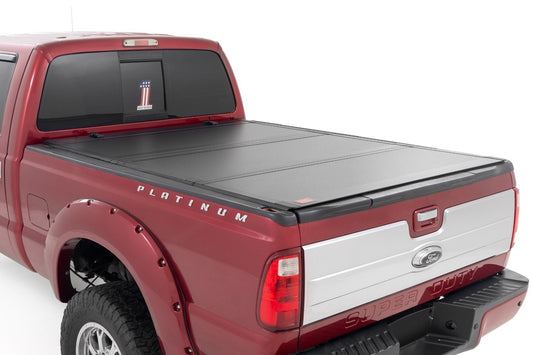 Rough Country 49214651 Hard Tri-Fold Flip Up Bed Cover | 6'10" Bed | Ford F-250/F-350 Super Duty (99-16)