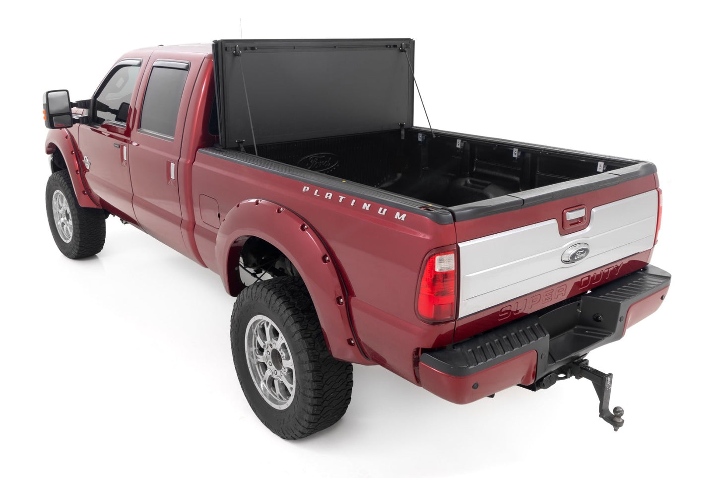 Rough Country 49214651 Hard Tri-Fold Flip Up Bed Cover | 6'10" Bed | Ford F-250/F-350 Super Duty (99-16)