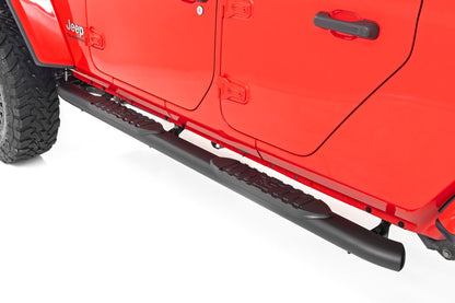 Rough Country 21015 Oval Nerf Steps | Black | Jeep Gladiator JT 4WD (2020-2025)