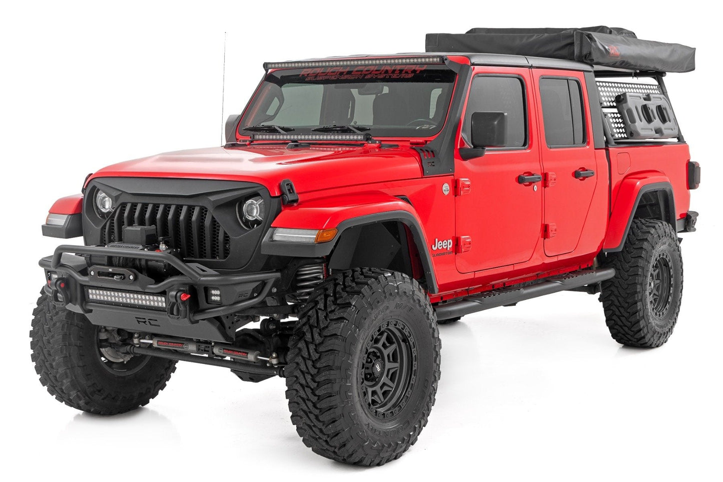 Rough Country 21015 Oval Nerf Steps | Black | Jeep Gladiator JT 4WD (2020-2025)
