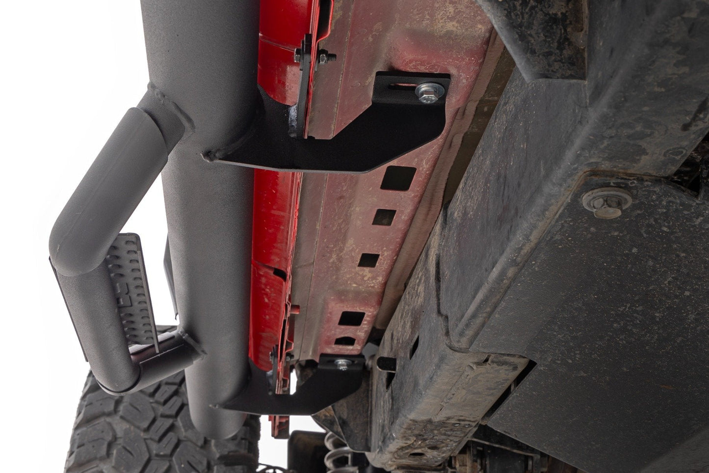 Rough Country RCJ1866B Nerf Steps | Wheel to Wheel | 4 Door | Jeep Wrangler Unlimited 4WD (18-25)