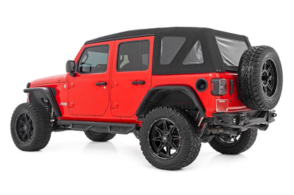 Rough Country 90764B Nerf Steps | Wheel to Wheel | 4 Door | Jeep Wrangler Unlimited 2WD/4WD (07-18)