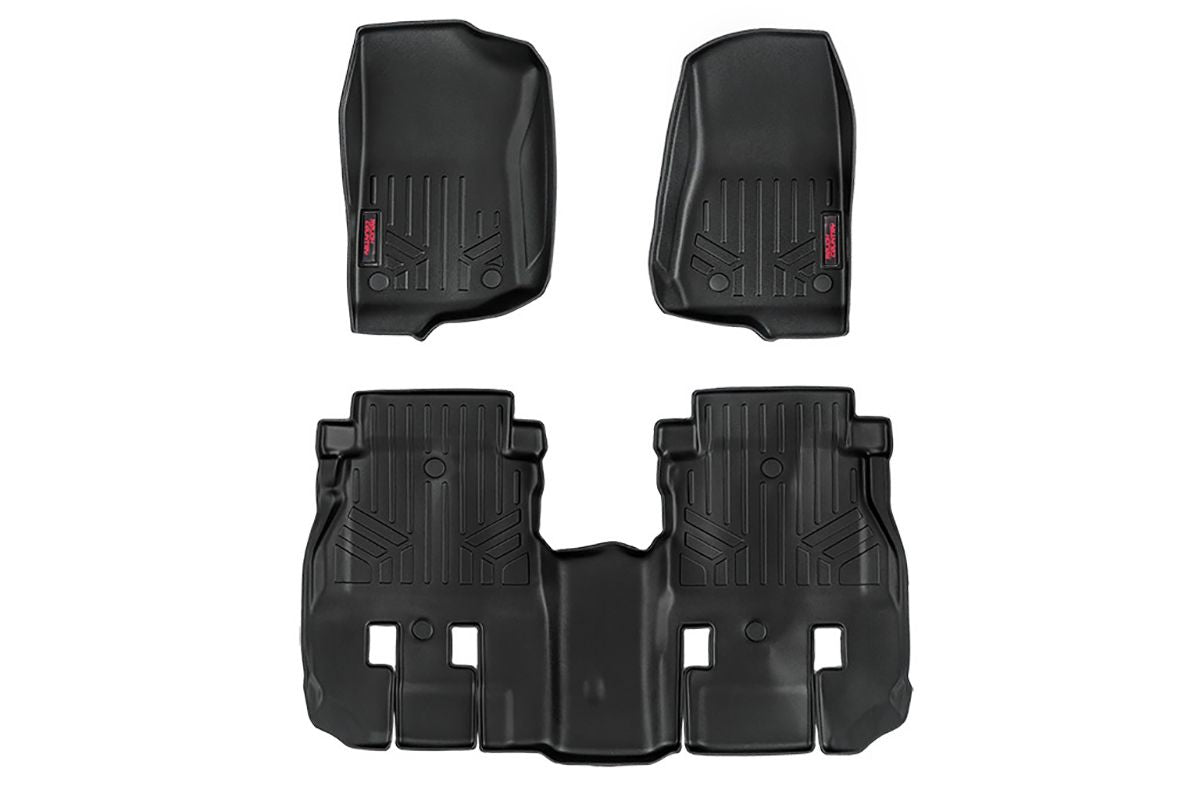 Rough Country M-60112 Floor Mats | FR & RR | 4 Door | Jeep Wrangler Unlimited 4WD (2018-2025)