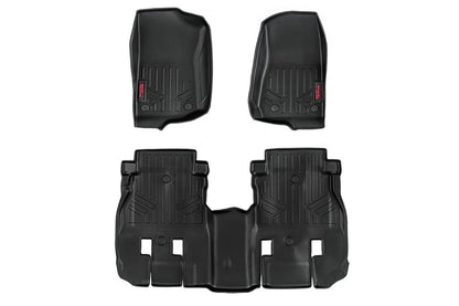 Rough Country M-60112 Floor Mats | FR & RR | 4 Door | Jeep Wrangler Unlimited 4WD (2018-2025)