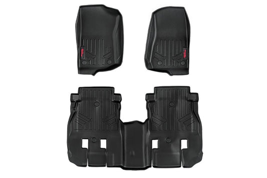 Rough Country M-60112 Floor Mats | FR & RR | 4 Door | Jeep Wrangler Unlimited 4WD (2018-2025)