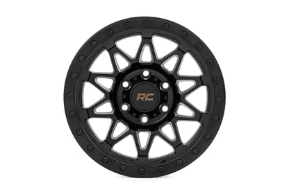 Rough Country 78170917B Rough Country 78 Series Wheel | Simulated Beadlock | Black | 17x8.5 | 6x135 | +0mm