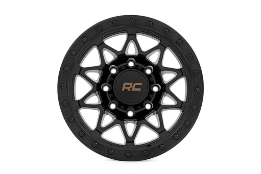 Rough Country 78180906B Rough Country 78 Series Wheel | Simulated Beadlock | Black | 18x9 | 8x180 | 0mm