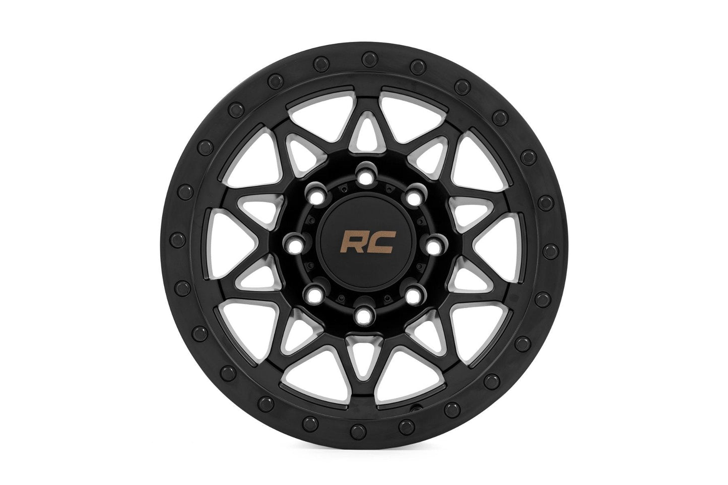 Rough Country 78181210B Rough Country 78 Series Wheel | Simulated Beadlock | Black | 18x9 | 8x6.5 | -12mm