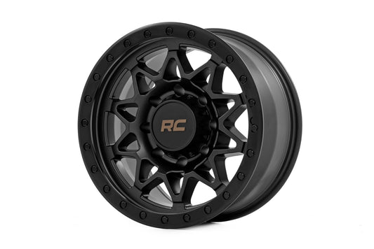 Rough Country 78180906B Rough Country 78 Series Wheel | Simulated Beadlock | Black | 18x9 | 8x180 | 0mm