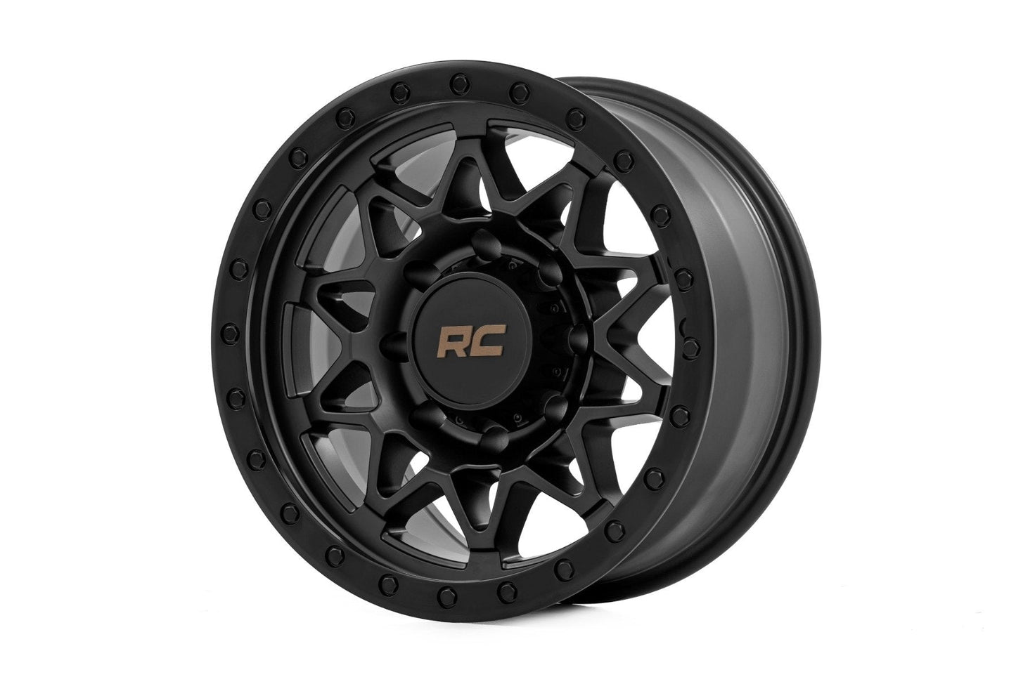 Rough Country 78180911B Rough Country 78 Series Wheel | Simulated Beadlock | Black | 18x9 | 8x170 | 0mm