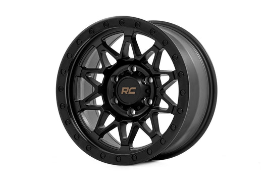 Rough Country 78170912B Rough Country 78 Series Wheel | Simulated Beadlock | Black | 17x8.5 | 6x5.5 | +0mm