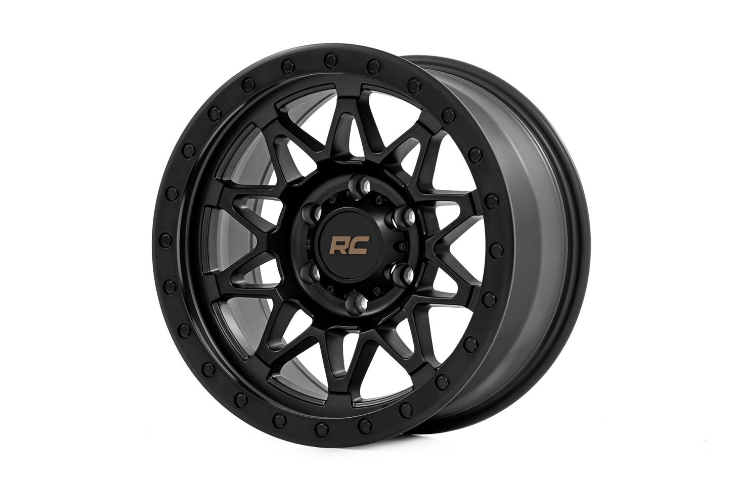 Rough Country 78181214B Rough Country 78 Series Wheel | Simulated Beadlock | Black | 18x9 | 5x5.5 | -12mm