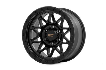 Rough Country 78181214B Rough Country 78 Series Wheel | Simulated Beadlock | Black | 18x9 | 5x5.5 | -12mm