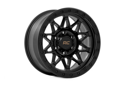 Rough Country 78181217B Rough Country 78 Series Wheel | Simulated Beadlock | Black | 18x9 | 6x135 | -12mm