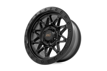 Rough Country 78170912B Rough Country 78 Series Wheel | Simulated Beadlock | Black | 17x8.5 | 6x5.5 | +0mm
