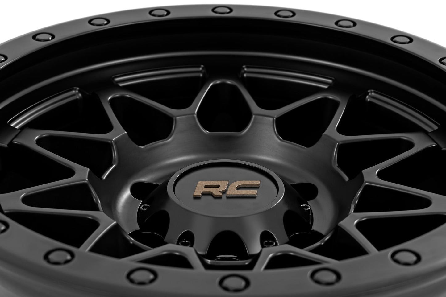 Rough Country 78180918B Rough Country 78 Series Wheel | Simulated Beadlock | Black | 18x9 | 5x5 | 0mm