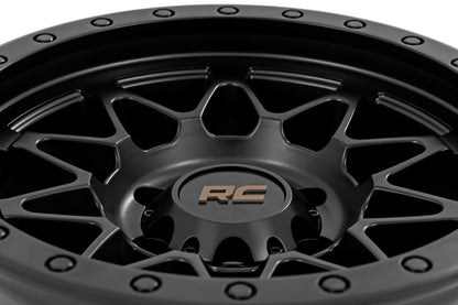 Rough Country 78170918B Rough Country 78 Series Wheel | Simulated Beadlock | Black | 17x8.5 | 5x5 | +0mm