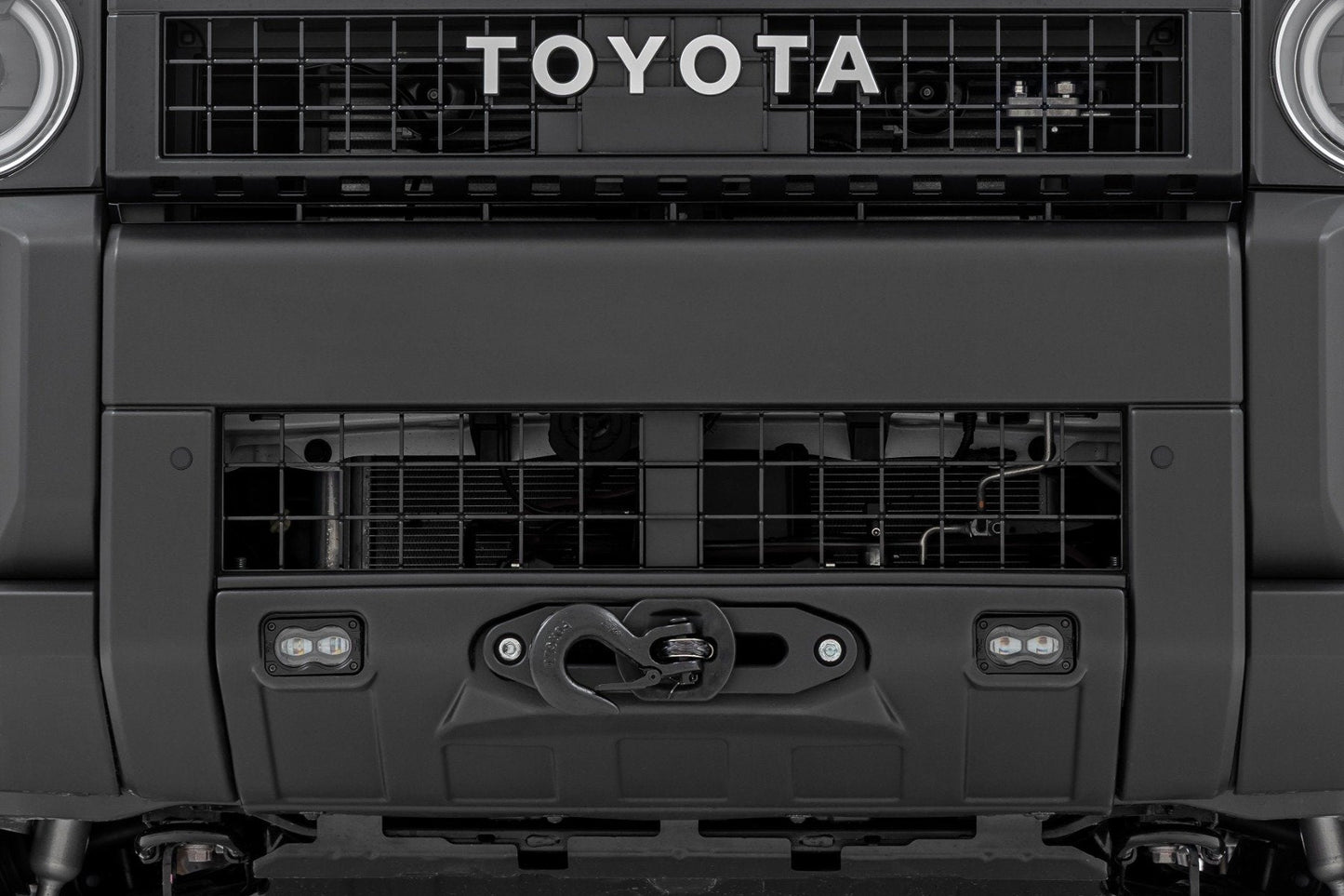 Rough Country 10747A Hidden Winch Mount | White SAE | Fog | Toyota Land Cruiser 4WD (2024-2025)