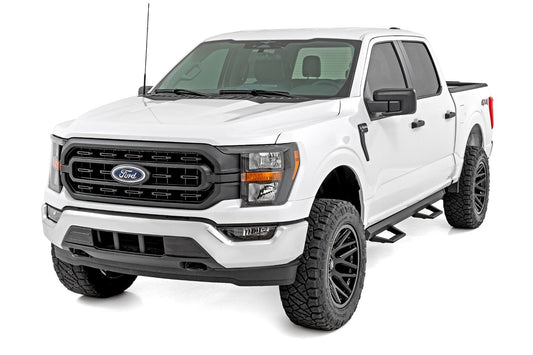 Rough Country 51141 SRL2 Adj Aluminum Step | Crew Cab | Ford F-150/Lightning/F-250/F-350/Raptor (15-26)