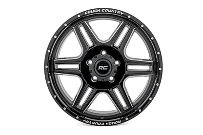 Rough Country 92180018 Rough Country 92 Series Wheel | Machined One-Piece | Gloss Black | 18x9 | 5x5 | +0mm