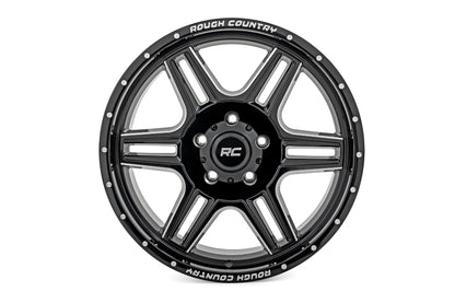 Rough Country 92180912 Rough Country 92 Series Wheel | Machined One-Piece | Gloss Black | 18x9 | 6x5.5 | +0mm