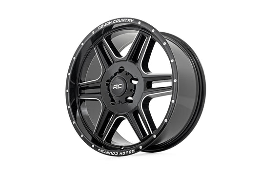 Rough Country 92180912 Rough Country 92 Series Wheel | Machined One-Piece | Gloss Black | 18x9 | 6x5.5 | +0mm