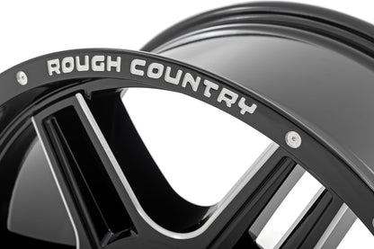 Rough Country 92180912 Rough Country 92 Series Wheel | Machined One-Piece | Gloss Black | 18x9 | 6x5.5 | +0mm