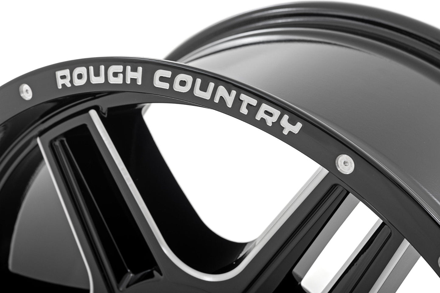 Rough Country 92200914 Rough Country 92 Series Wheel | Machined One-Piece | Gloss Black | 20x9 | 5x5.5 | +0mm
