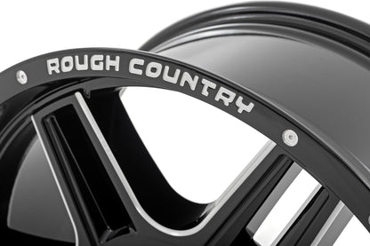 Rough Country 92200914 Rough Country 92 Series Wheel | Machined One-Piece | Gloss Black | 20x9 | 5x5.5 | +0mm